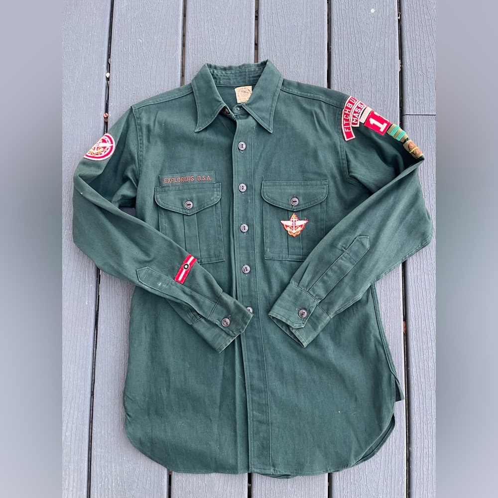 Vintage Boy Scouts Of America Uniform Shirt Long Sleeve BSA Sanforized 1950-1960